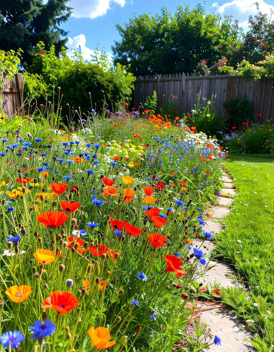 A Wildflower Meadow Patch - 30 front lawn cheap simple front yard landscaping ideas