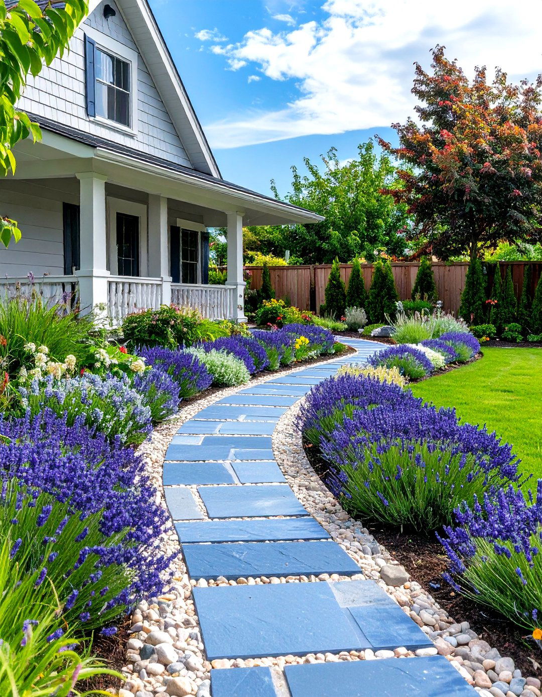 A Winding Bluestone Walkway - 30 residential landscape design ideas