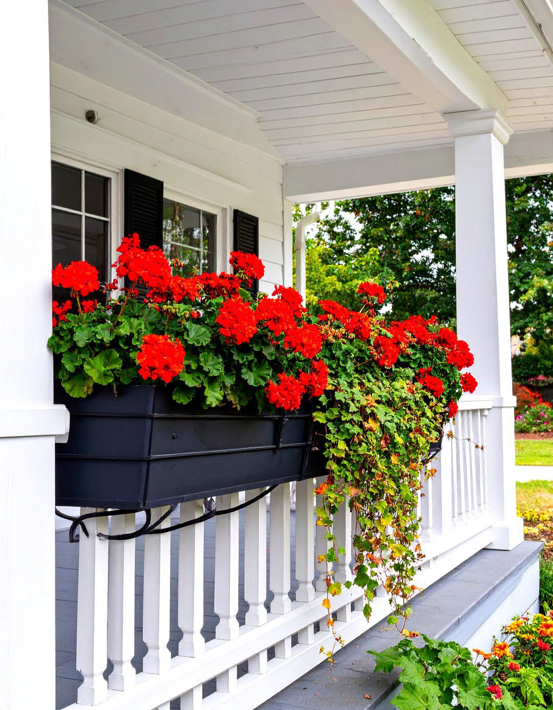 A Window Box for Your Small Front Porch Railing - 30 small front porch landscaping ideas