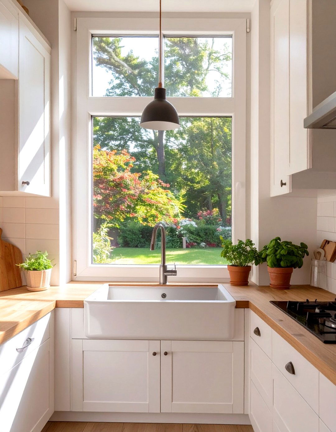 A Window as a Focal Point - 30 small open kitchen design ideas