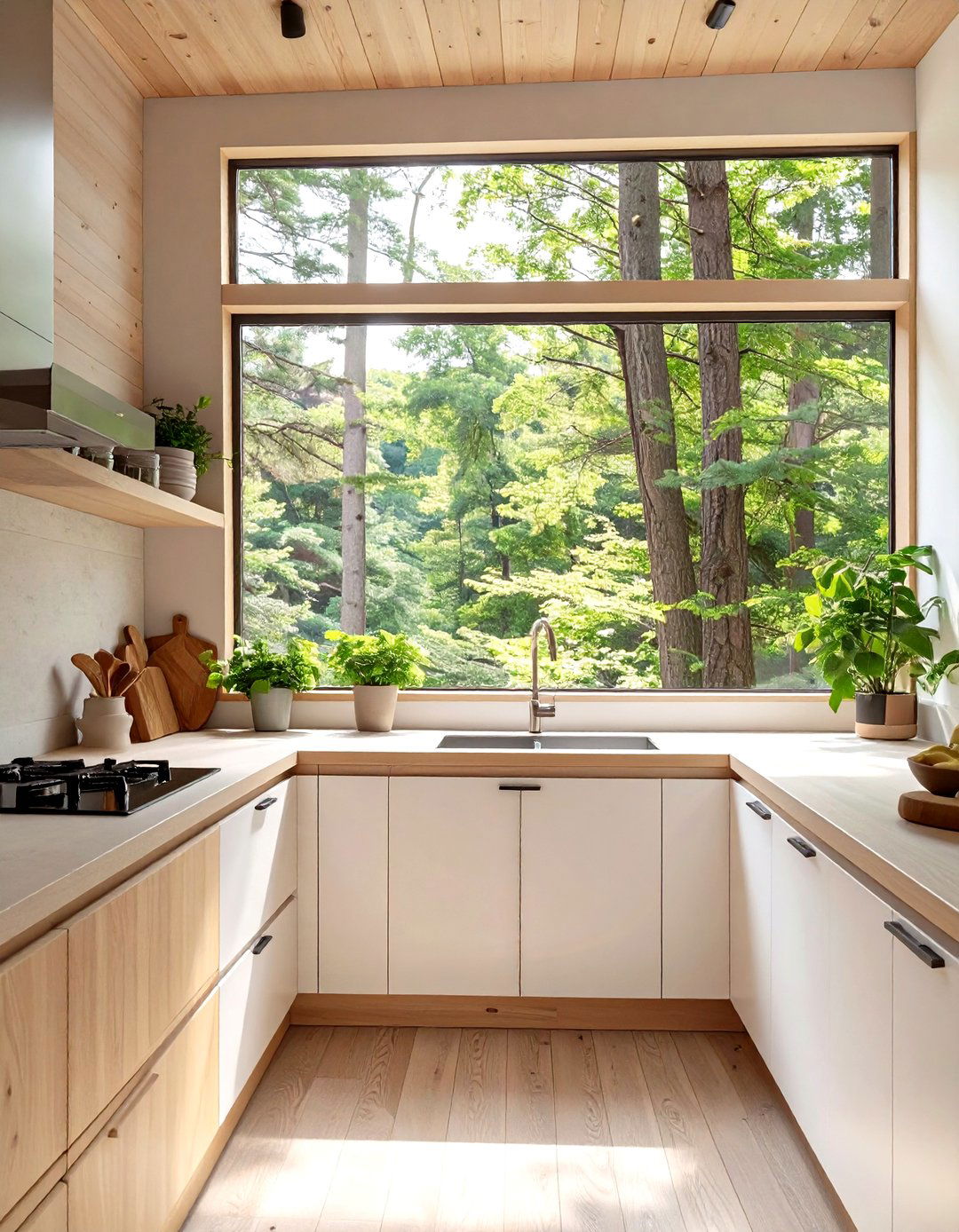 A Window as a Kitchen Backsplash - 30 tiny home kitchen ideas