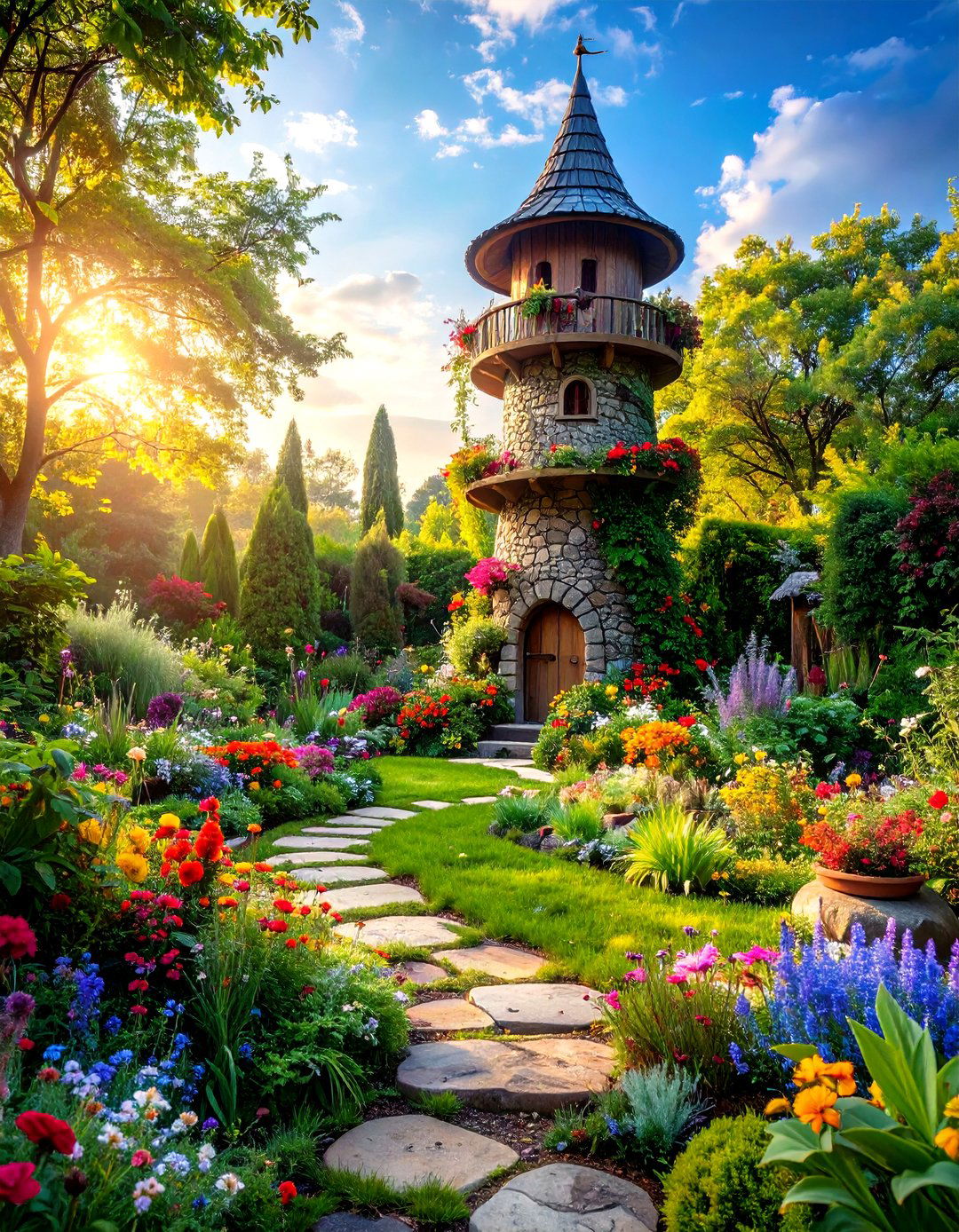 A Wizards Tower Fairy Garden - 30 large outdoor fairy garden ideas