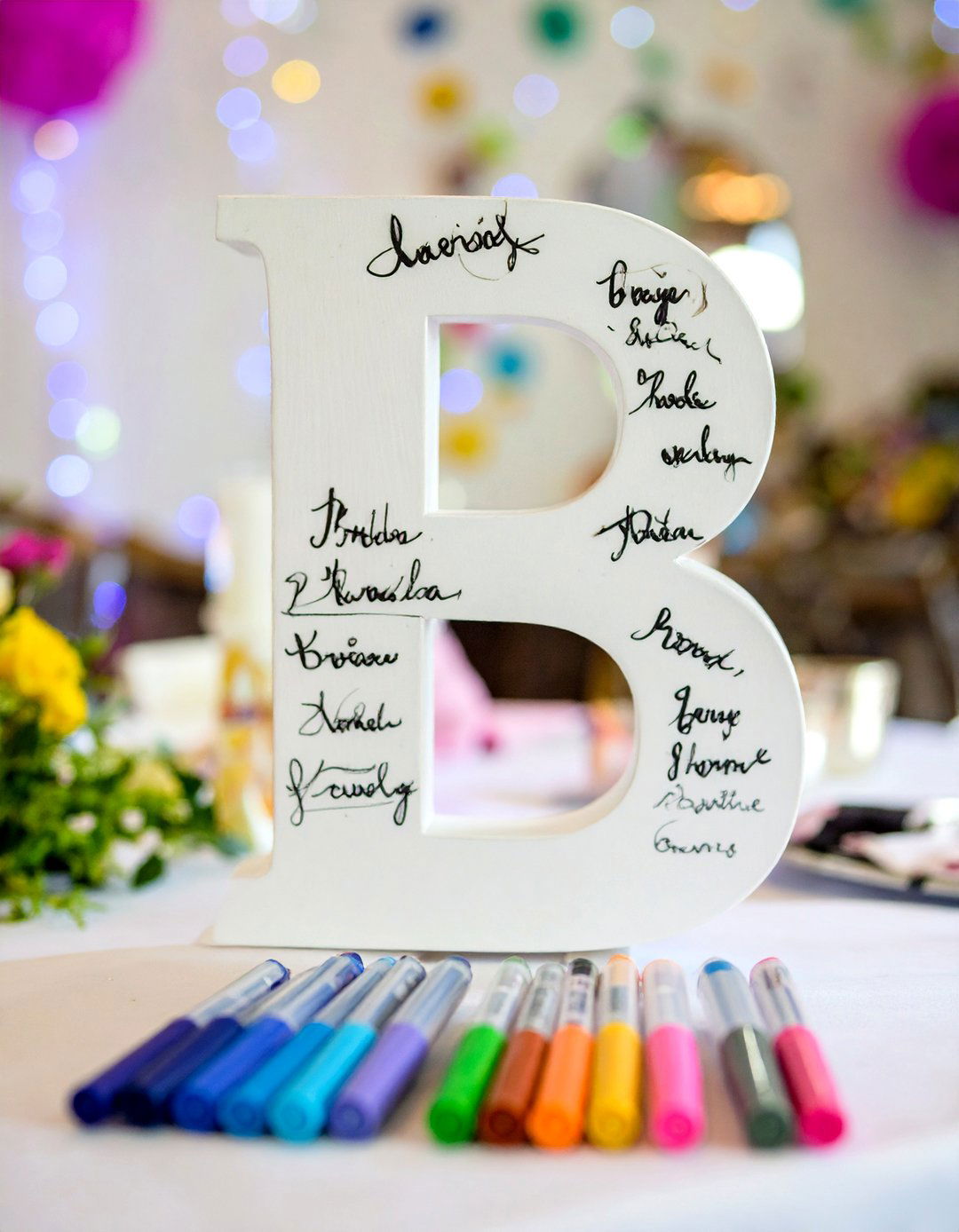A Wooden Letter Guest Book - 30 baby shower guest book ideas