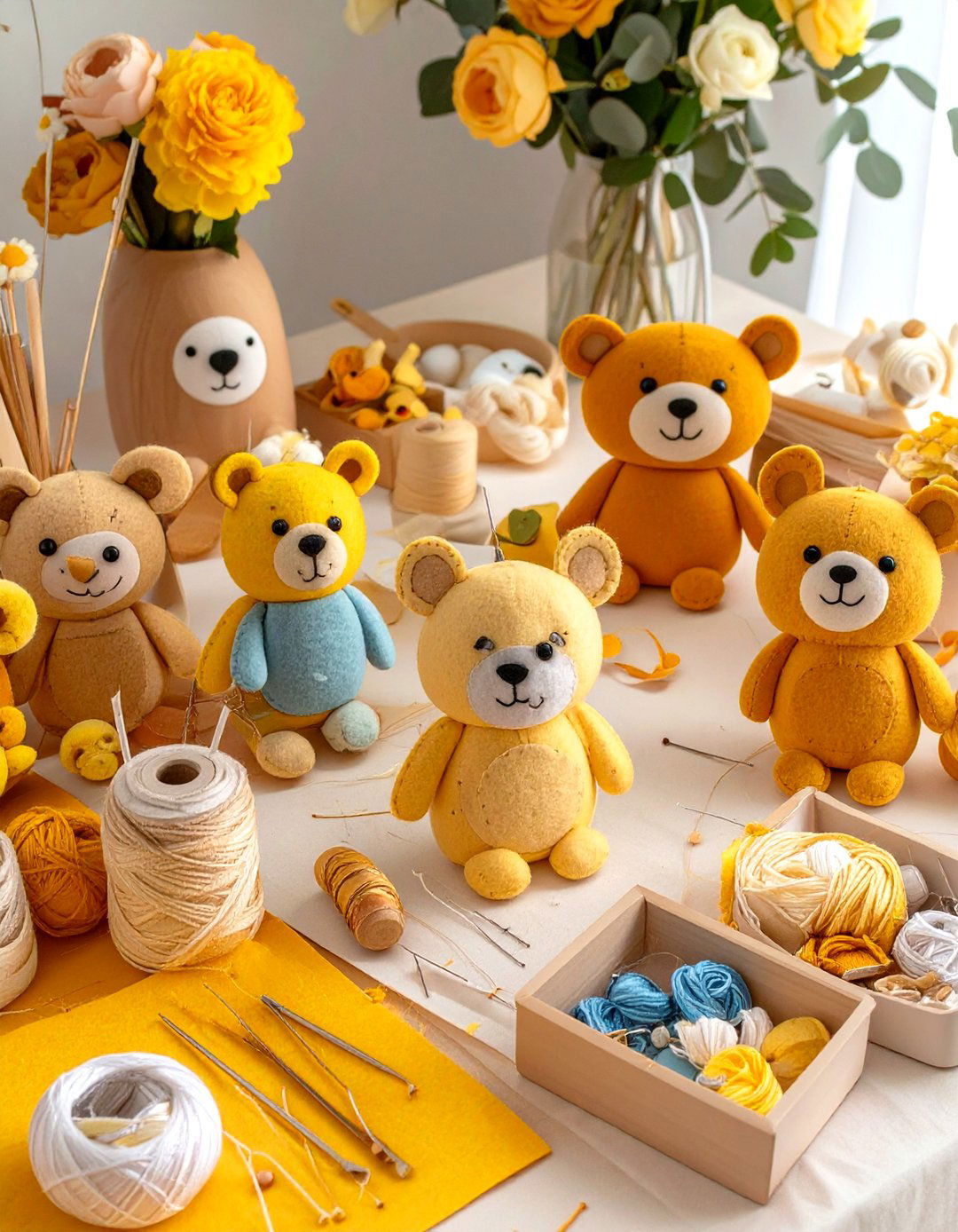 A Woodland Creature Mobile Crafting Station - 30 winnie the pooh baby shower ideas