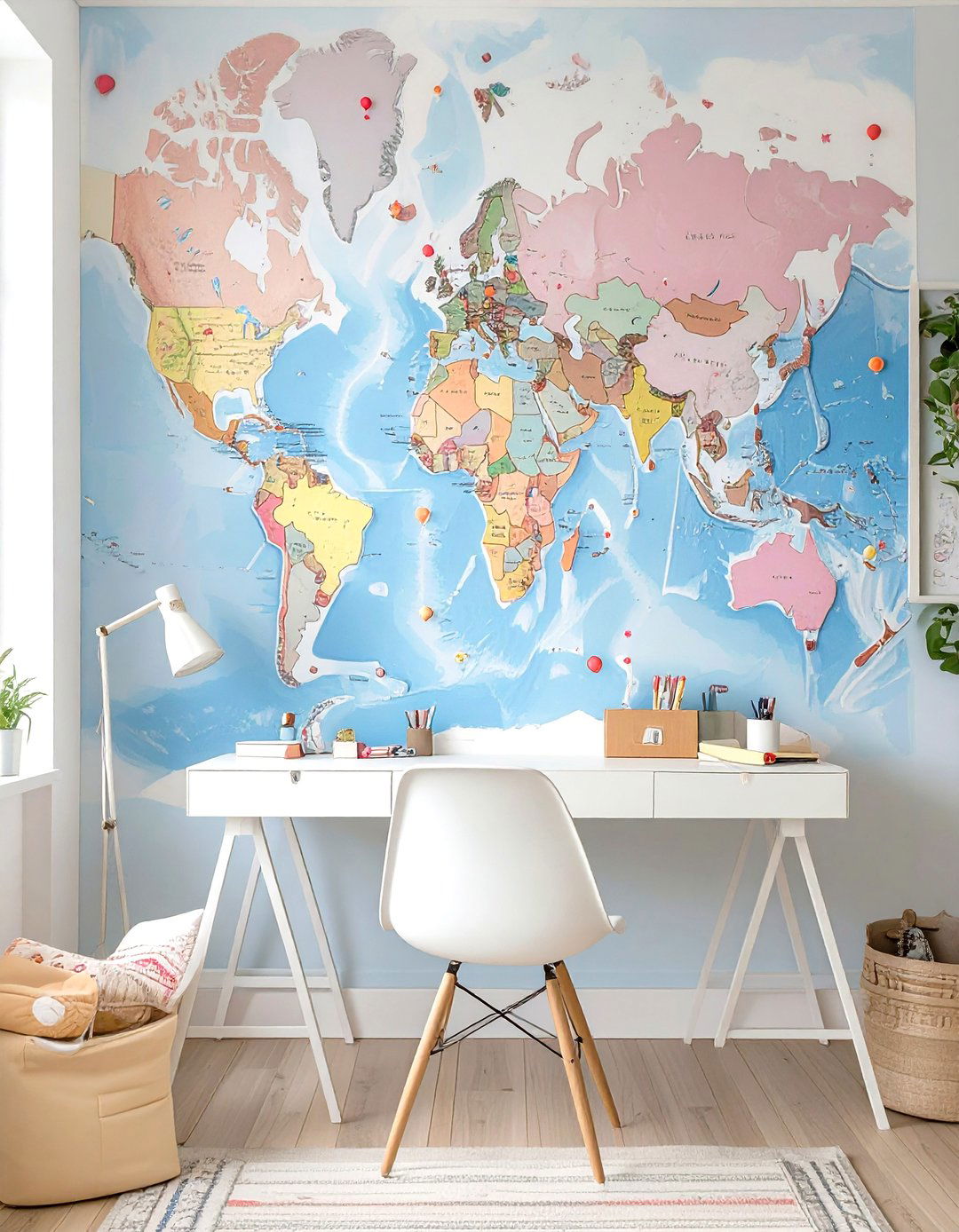 A World Map Mural or Decal - 30 tween girl room ideas