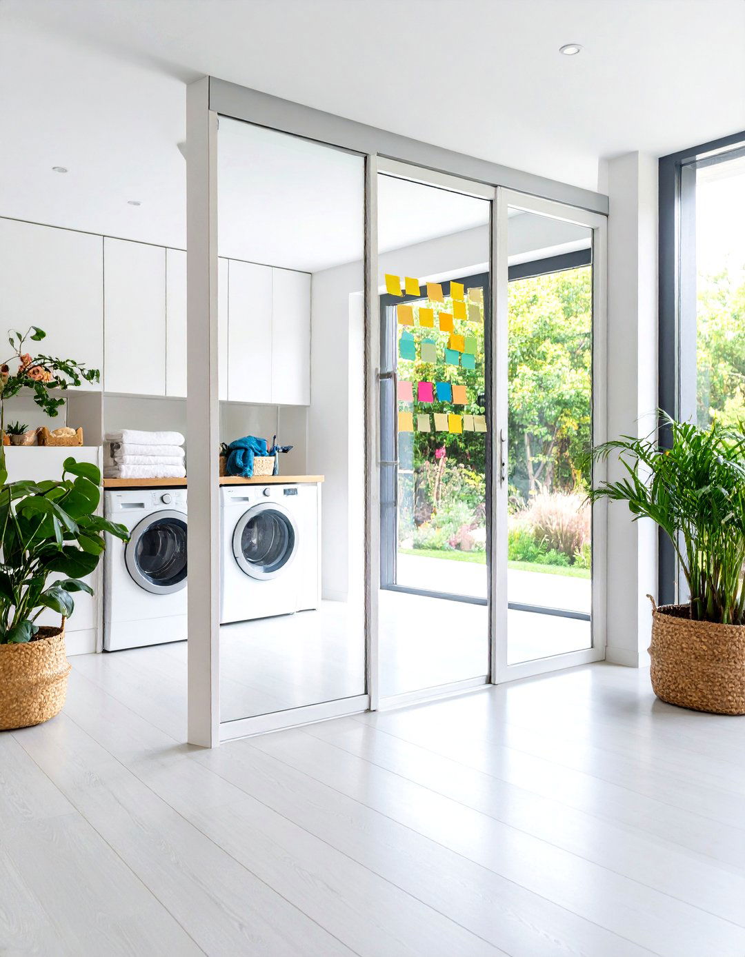 A Writable Glass Markerboard Door - 30 laundry door ideas