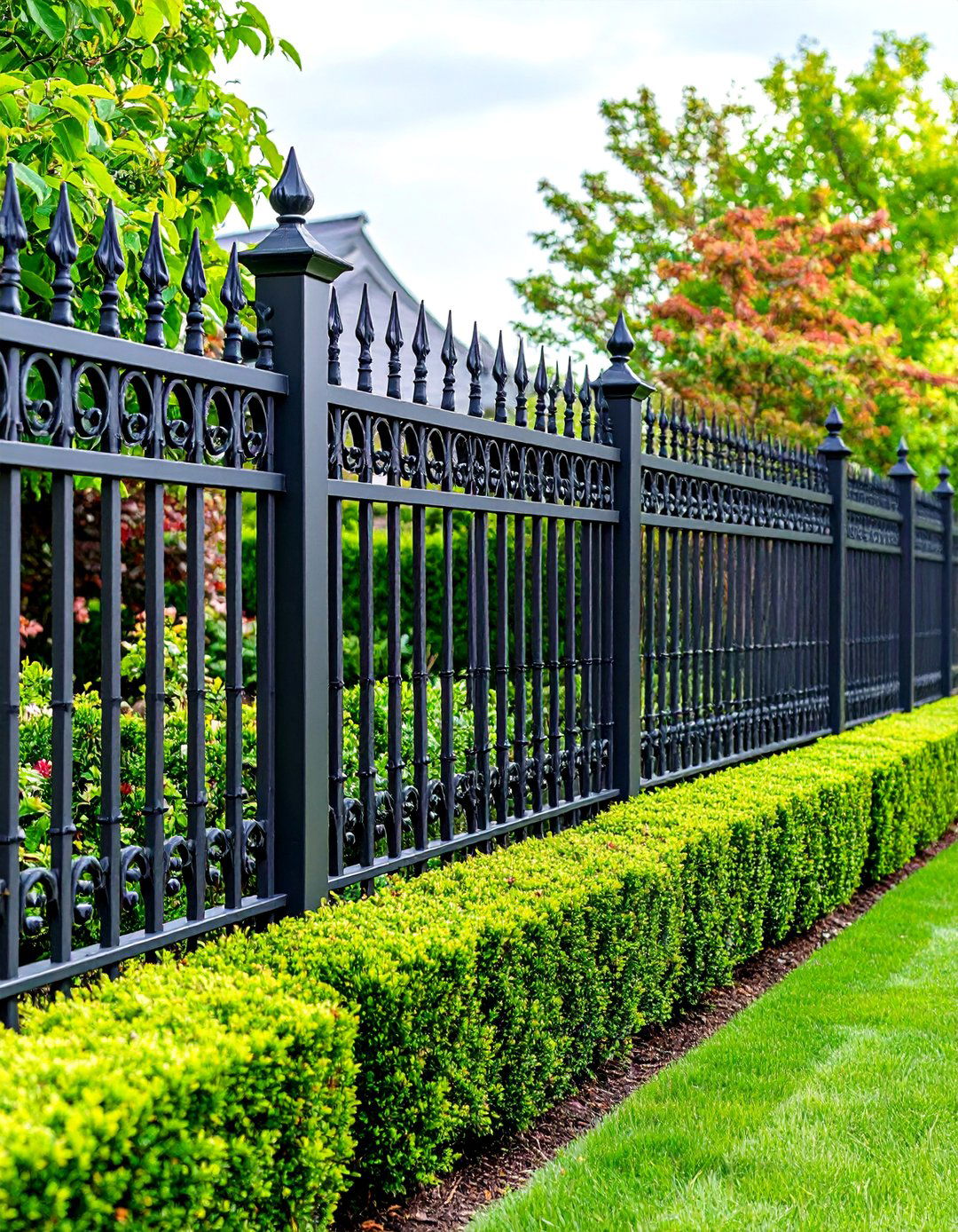 A Wrought Iron Style Fence - 30 backyard fencing ideas