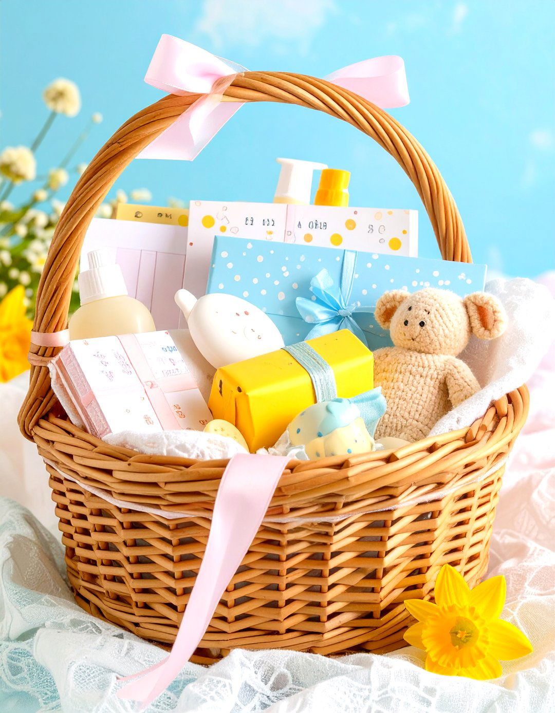 A Year of Firsts Milestone Basket - 30 gift basket baby shower gift ideas