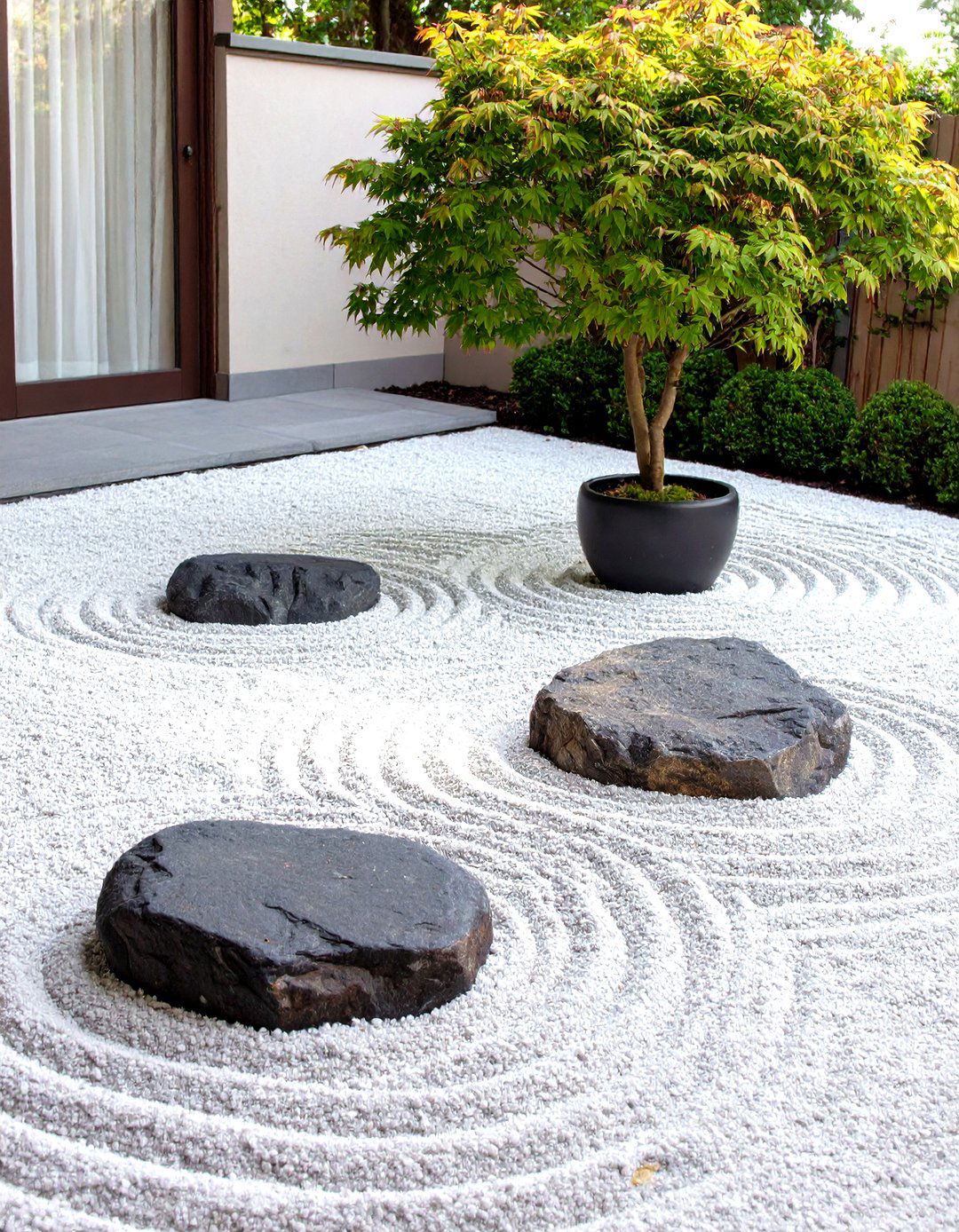 A Zen Garden Inspired Stone Patio - 30 stone patio ideas on a budget