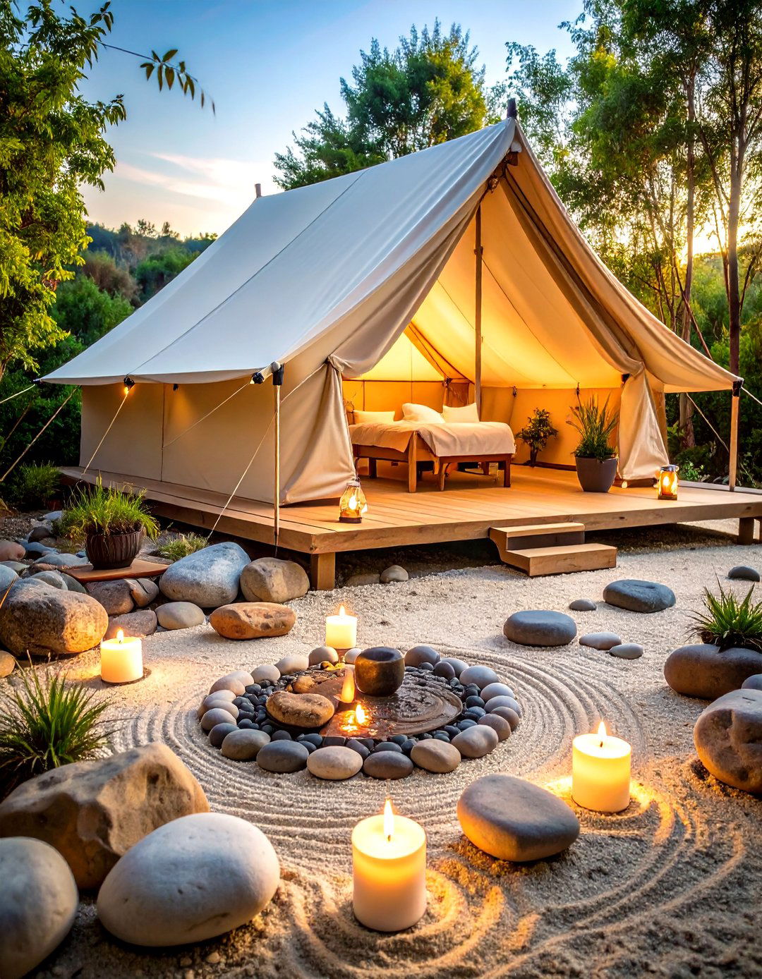 A Zen Garden Sanctuary - 30 backyard camping ideas