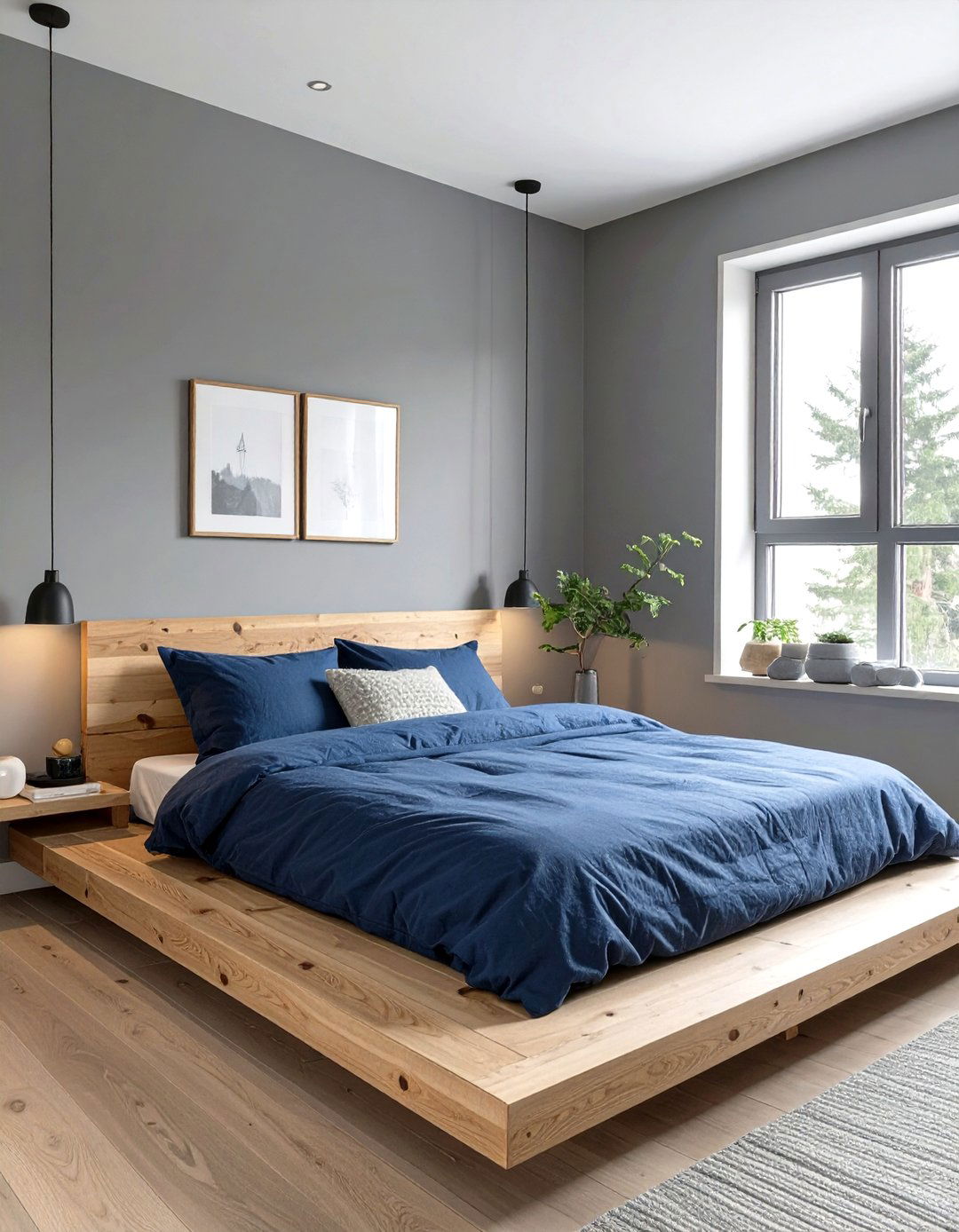 A Zen Inspired Bedroom Retreat - 30 navy blue and grey bedroom ideas