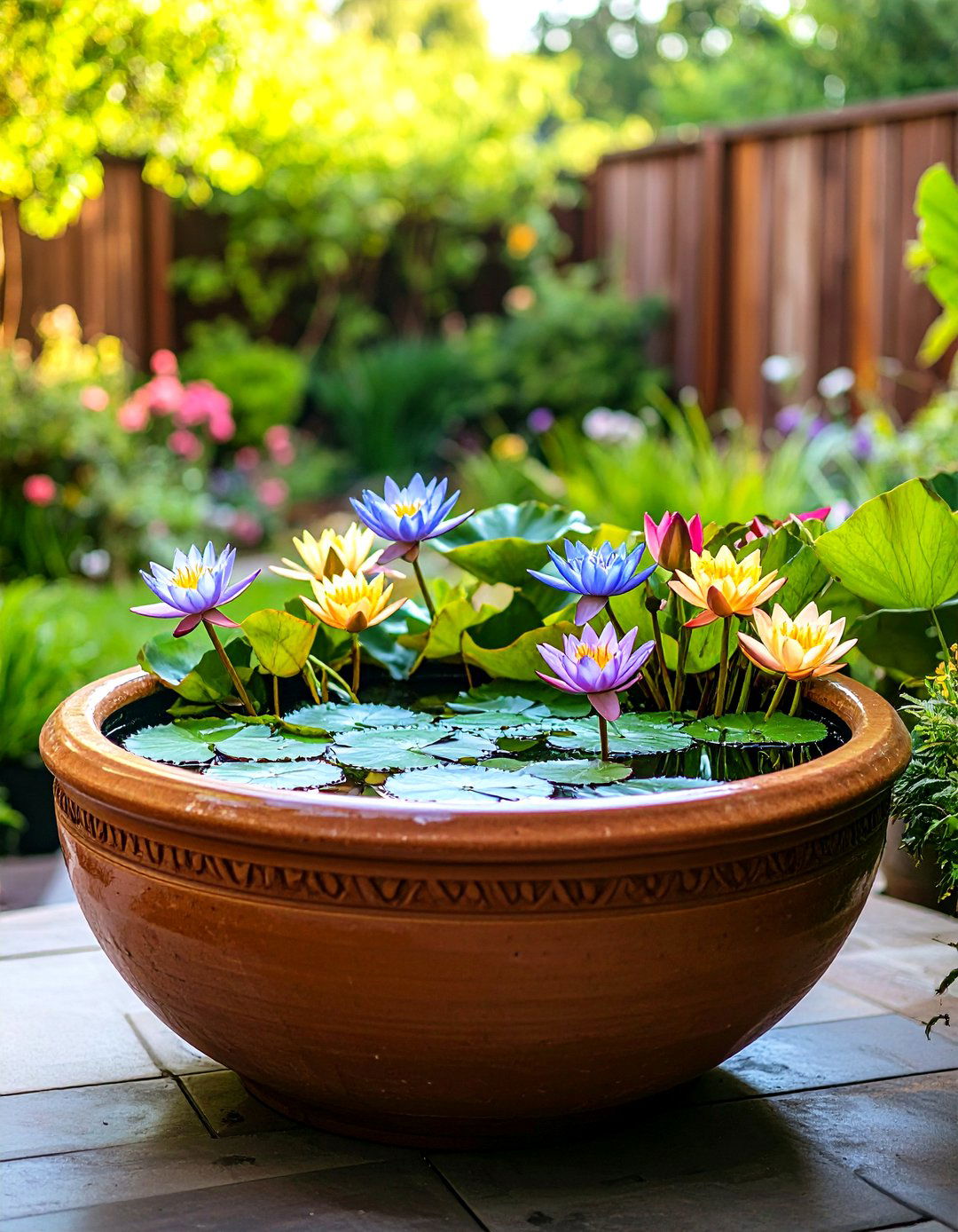 A container water garden - 30 easy backyard ideas