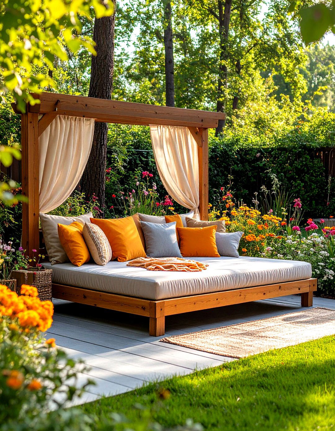 A cozy outdoor daybed retreat - 30 easy backyard ideas