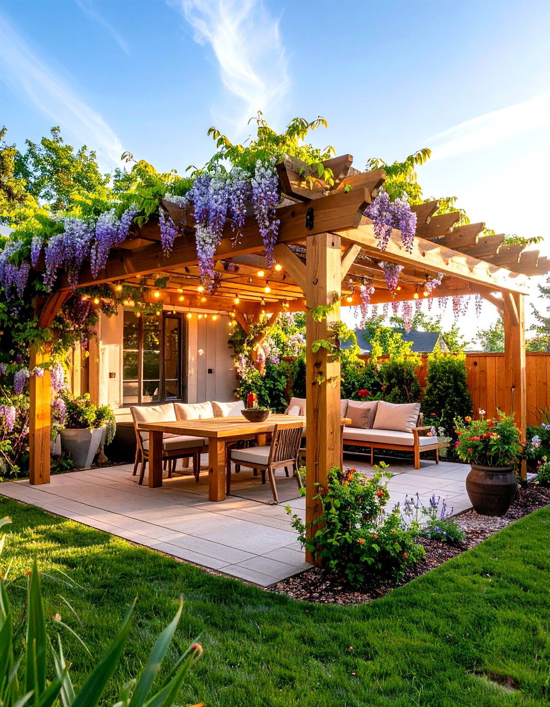 A simple pergola with climbing plants - 30 easy backyard ideas