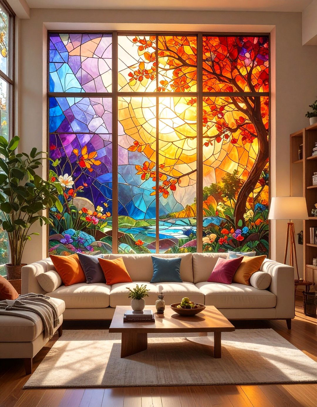 AI Crafted Stained Glass Designs - 30 ai wall art ideas