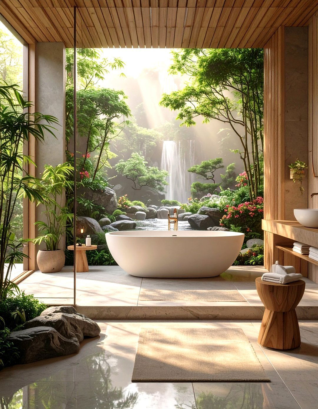AI Rendered Zen Garden Scenes - 30 ai wall art ideas