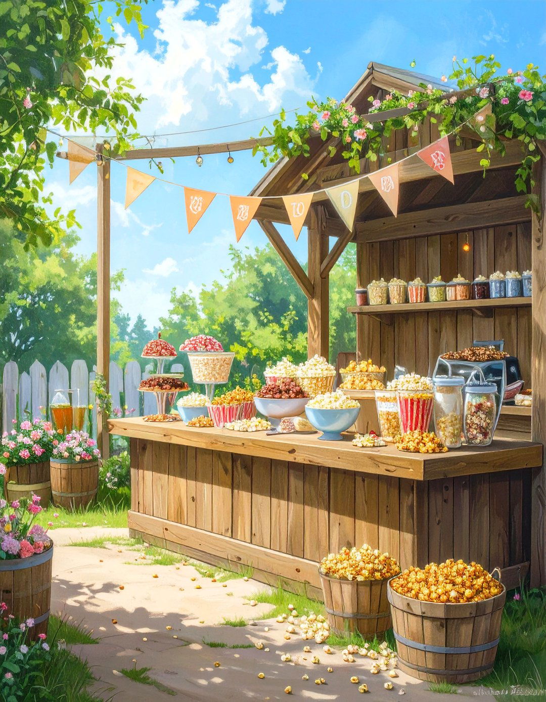 About to Pop Popcorn Bar - 30 wedding shower decor ideas