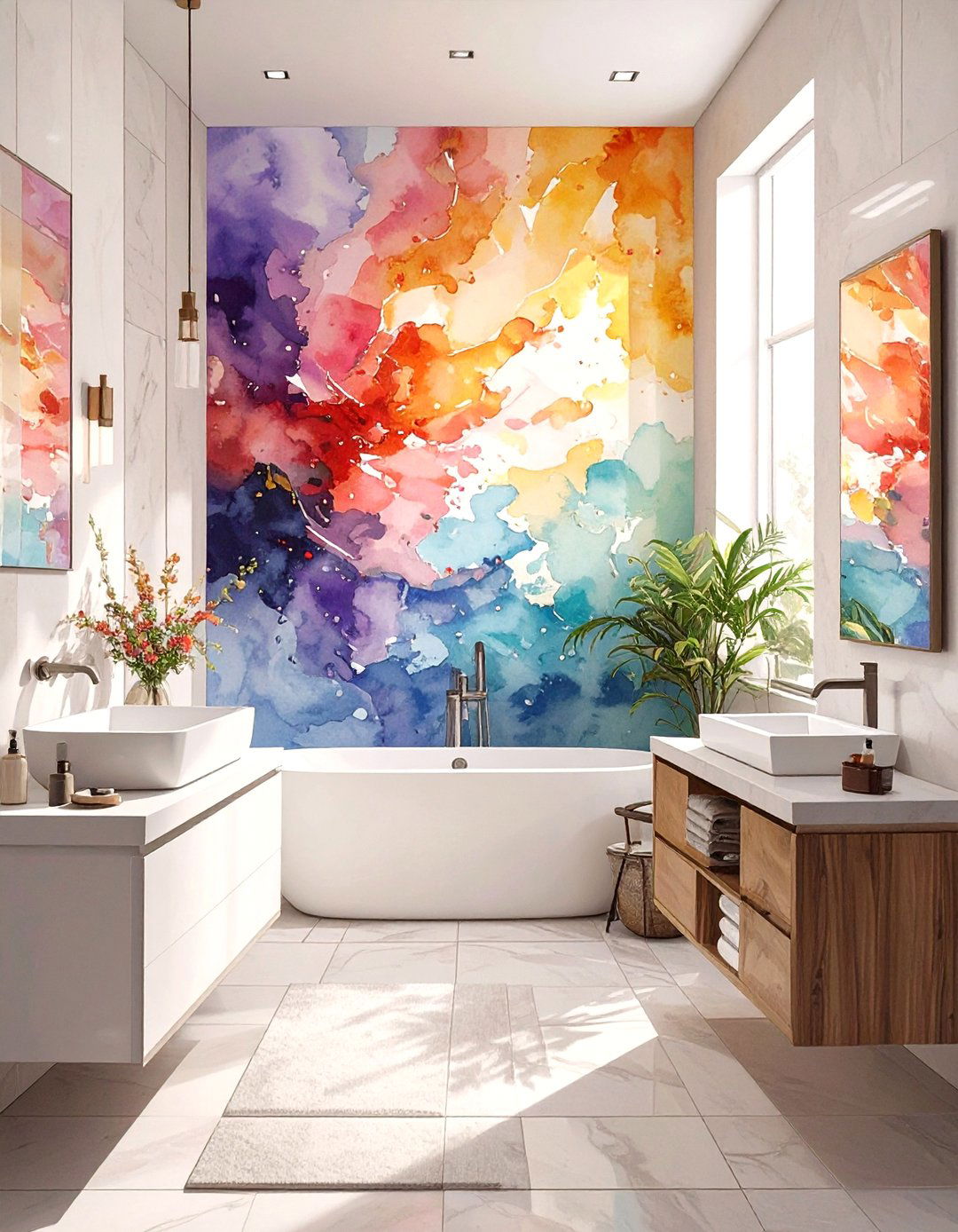 Abstract Art Bathroom Wall Panels - 30 bathroom wall panels ideas