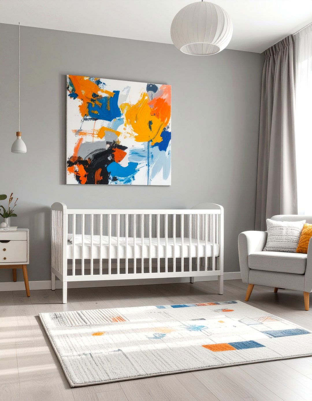 Abstract Art Focus Nursery - 30 modern baby boy room ideas