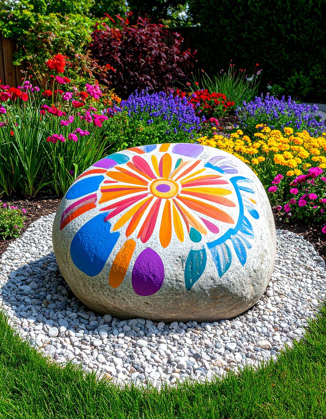 Abstract Art Painted Rocks - 30 rock painting ideas for garden