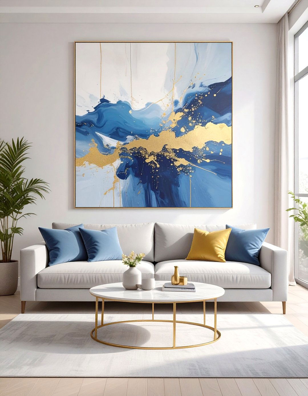 Abstract Canvas Painting - 30 diy wall decor ideas