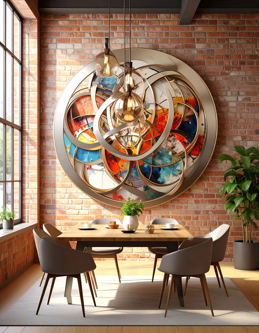 Abstract Metal Wall Decor - 30 dining room art ideas