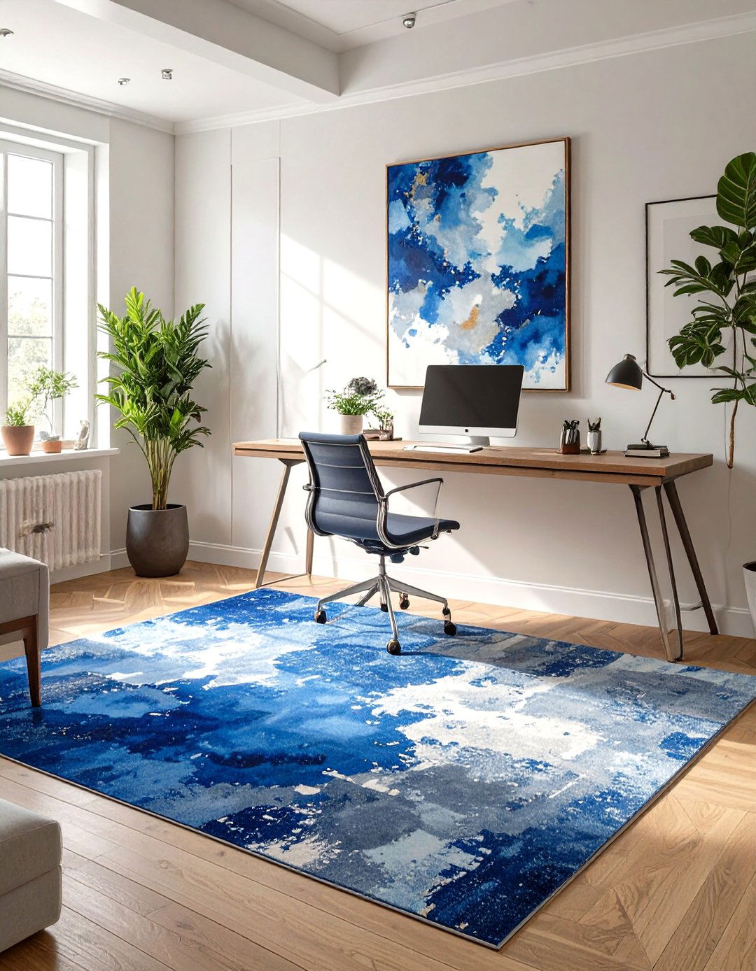 Abstract Watercolor Office Rug - 30 office rug ideas