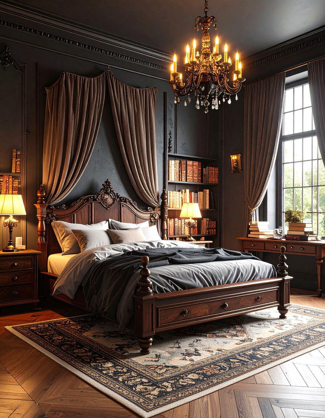 Academia Goth Room - 30 aesthetic room decor ideas