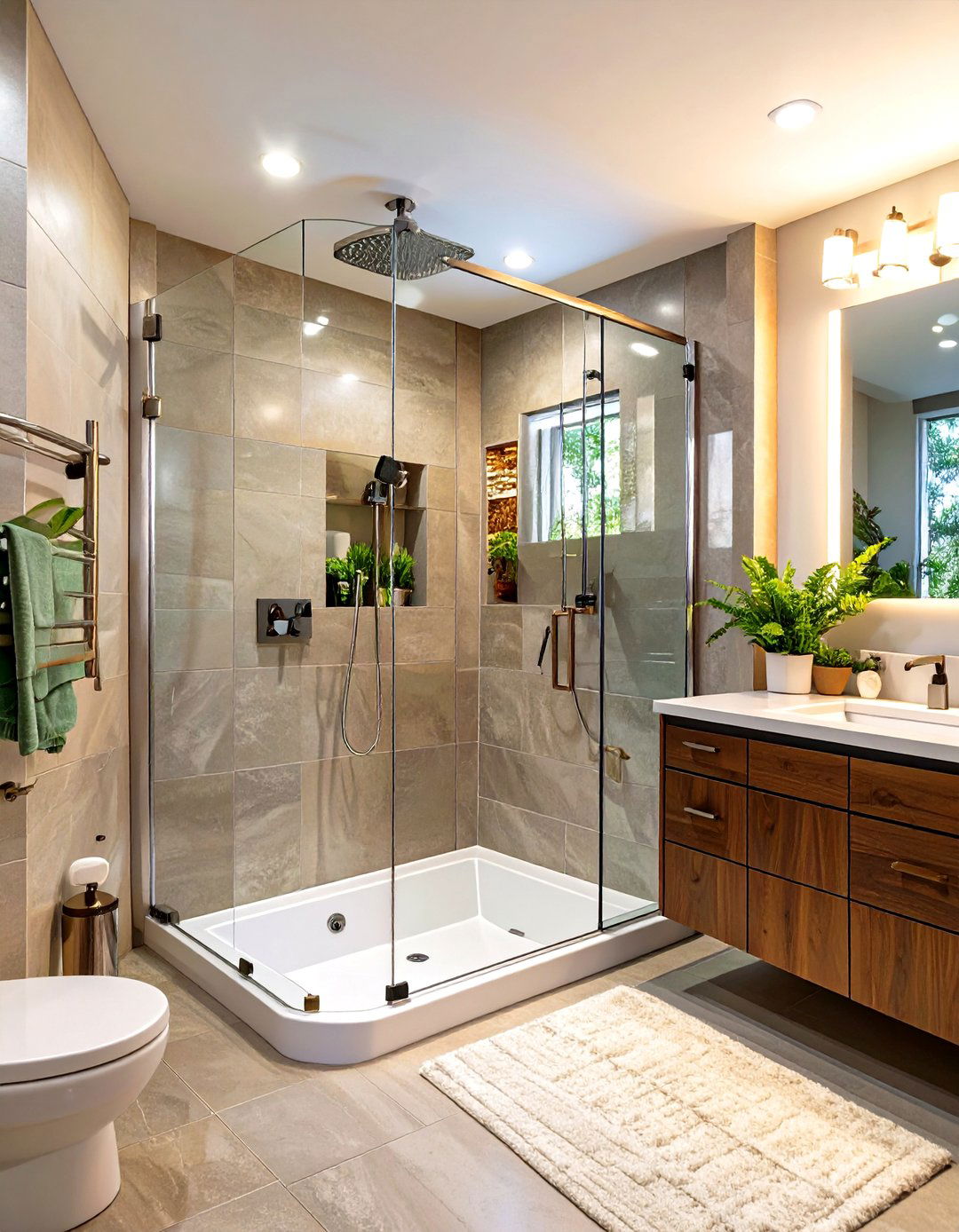 Accessible Roll In Shower with Grab Bars - 30 tub to shower conversion ideas