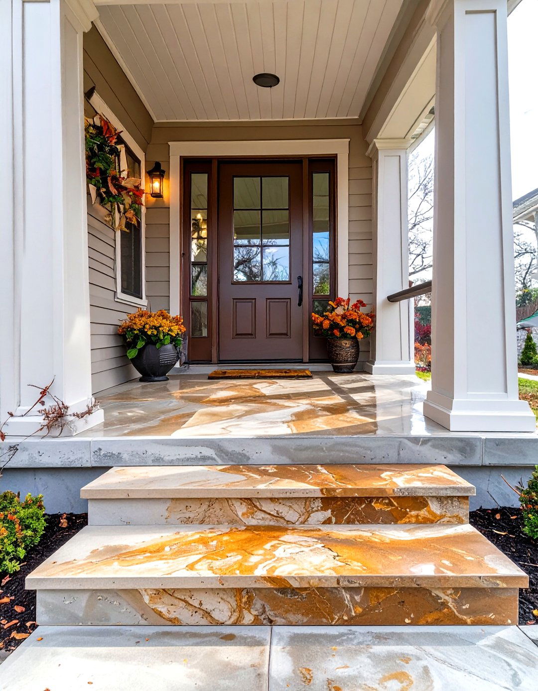 30 Small Concrete Front Porch Ideas for a Modern Home - We Love Home Blog