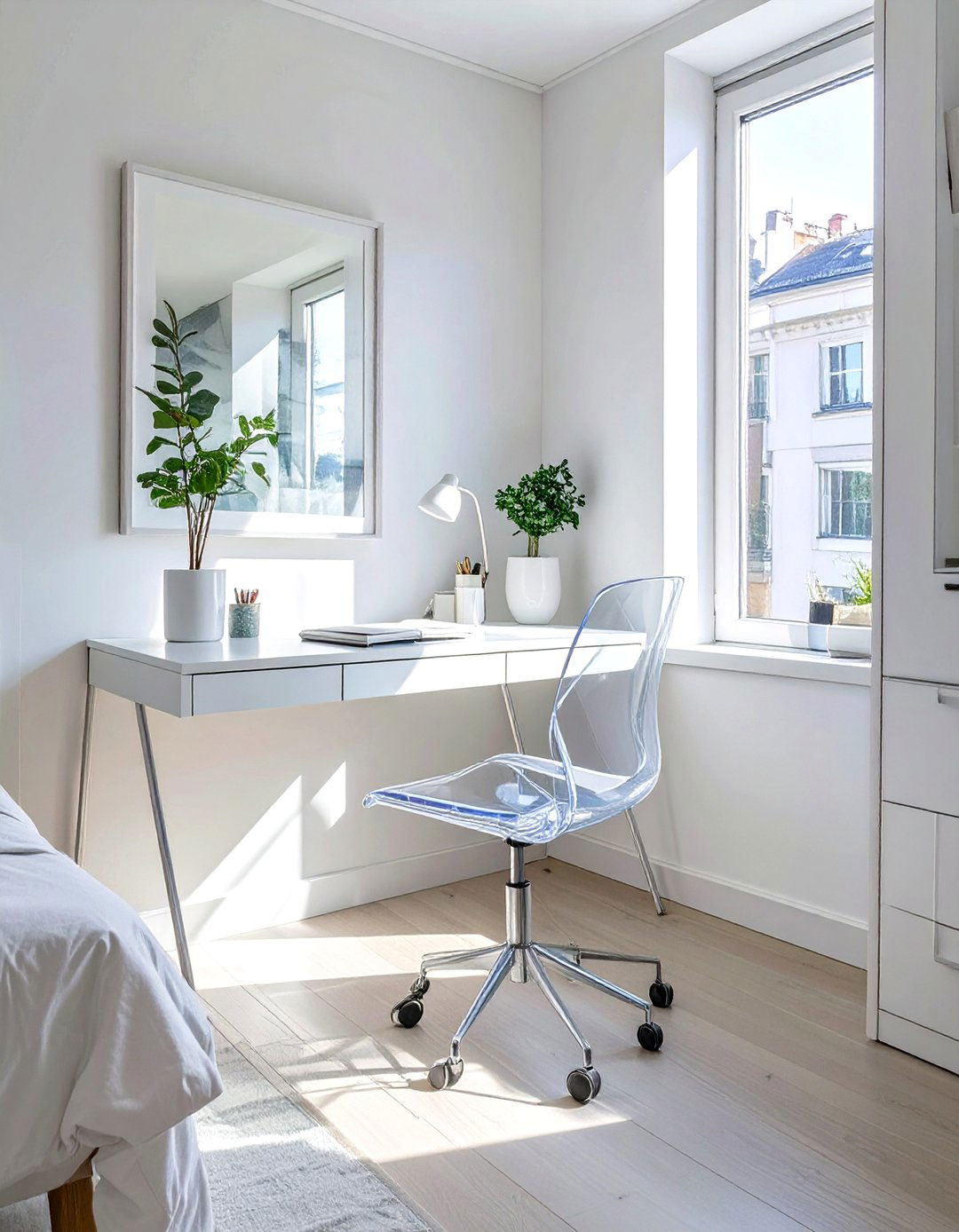 Acrylic Chairs for Vanishing Seating - 30 small bedroom furniture ideas
