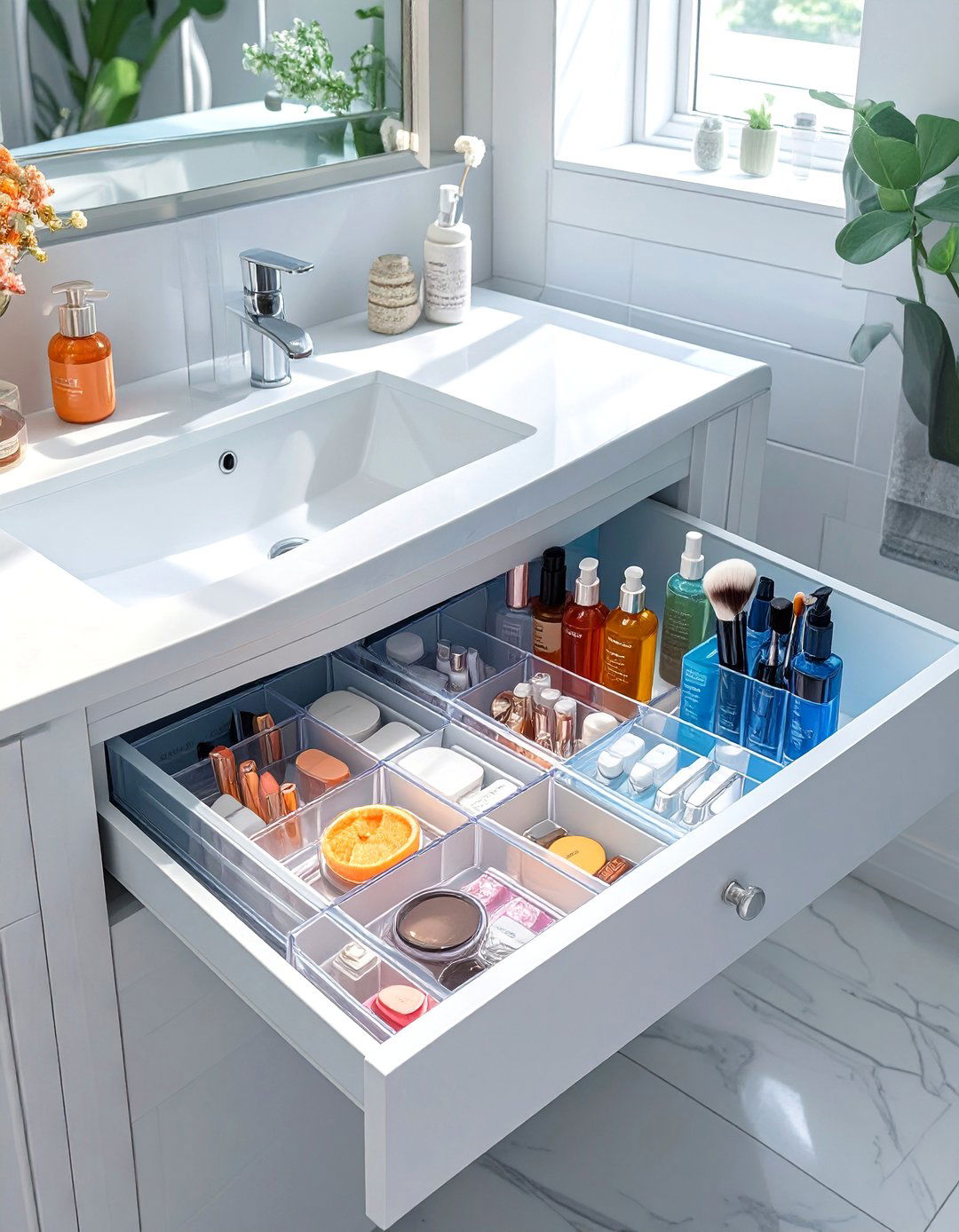 Acrylic Drawer Dividers for a Modern Look - 30 bathroom drawer organization ideas