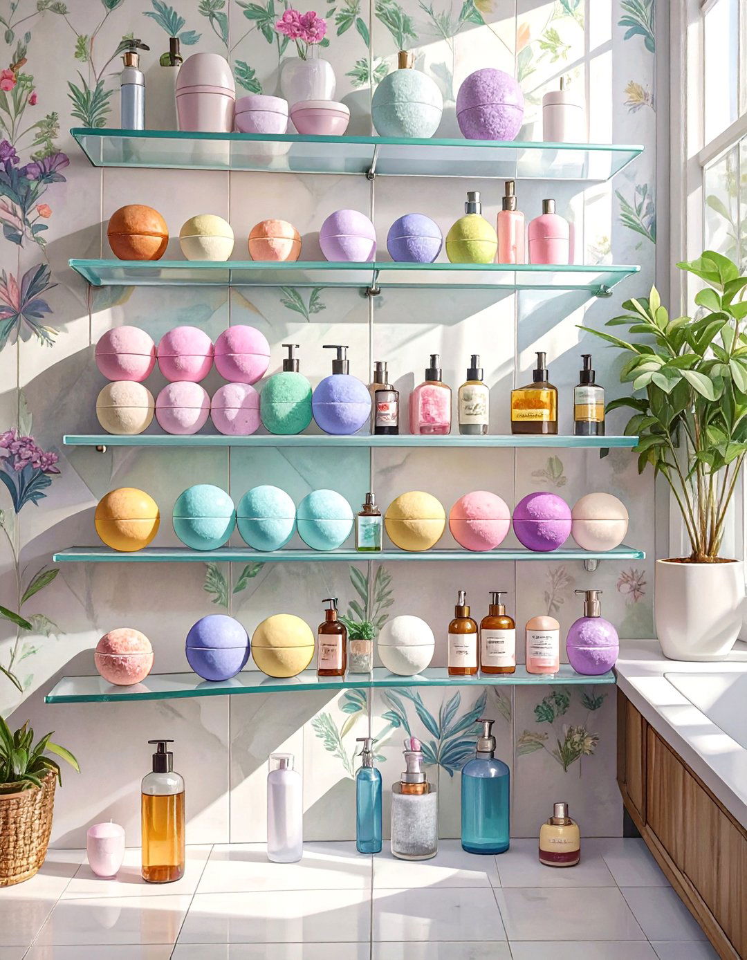 Acrylic Floating Bathroom Shelves - 30 bathroom shelving ideas