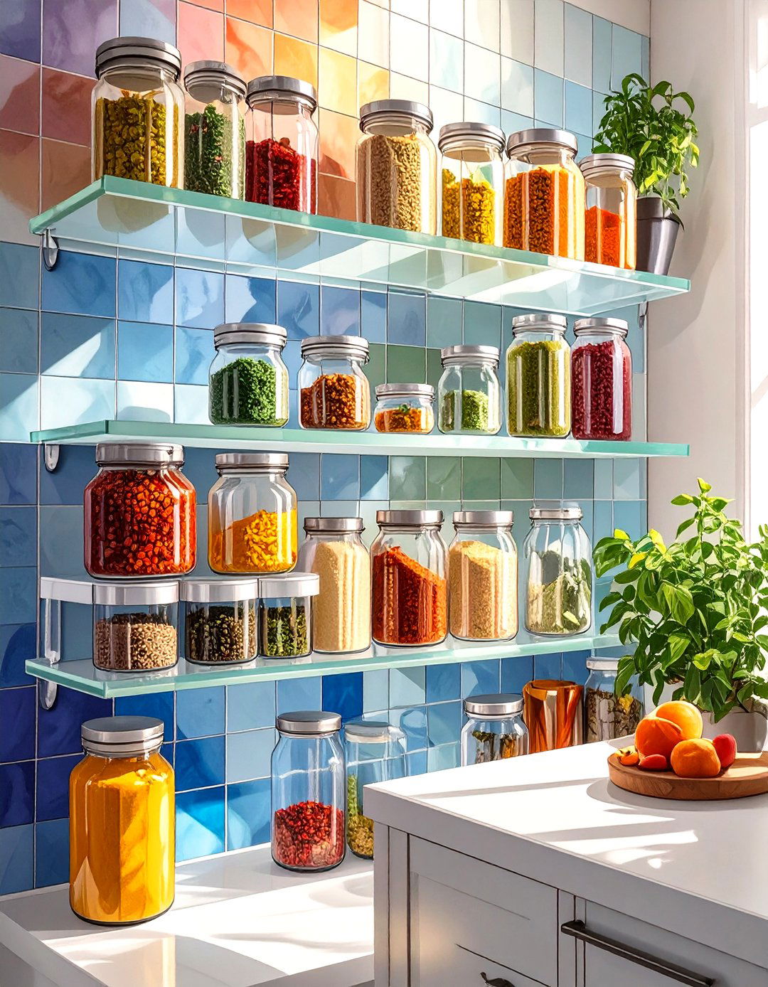 Acrylic Floating Shelves - 30 small kitchen shelf ideas
