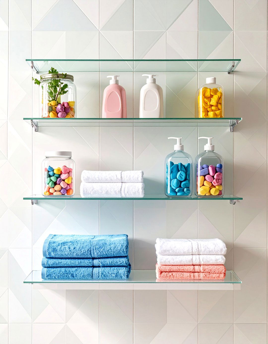 Acrylic Floating Shelves - 30 laundry shelf ideas