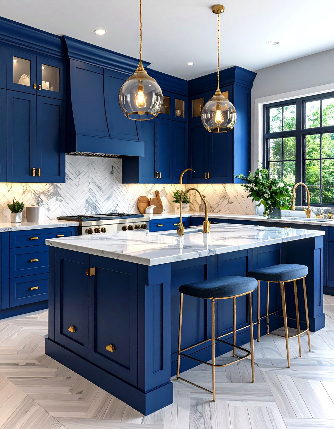 Acrylic and Brass Pulls for a Modern Glam Look - 30 kitchen cabinet hardware ideas