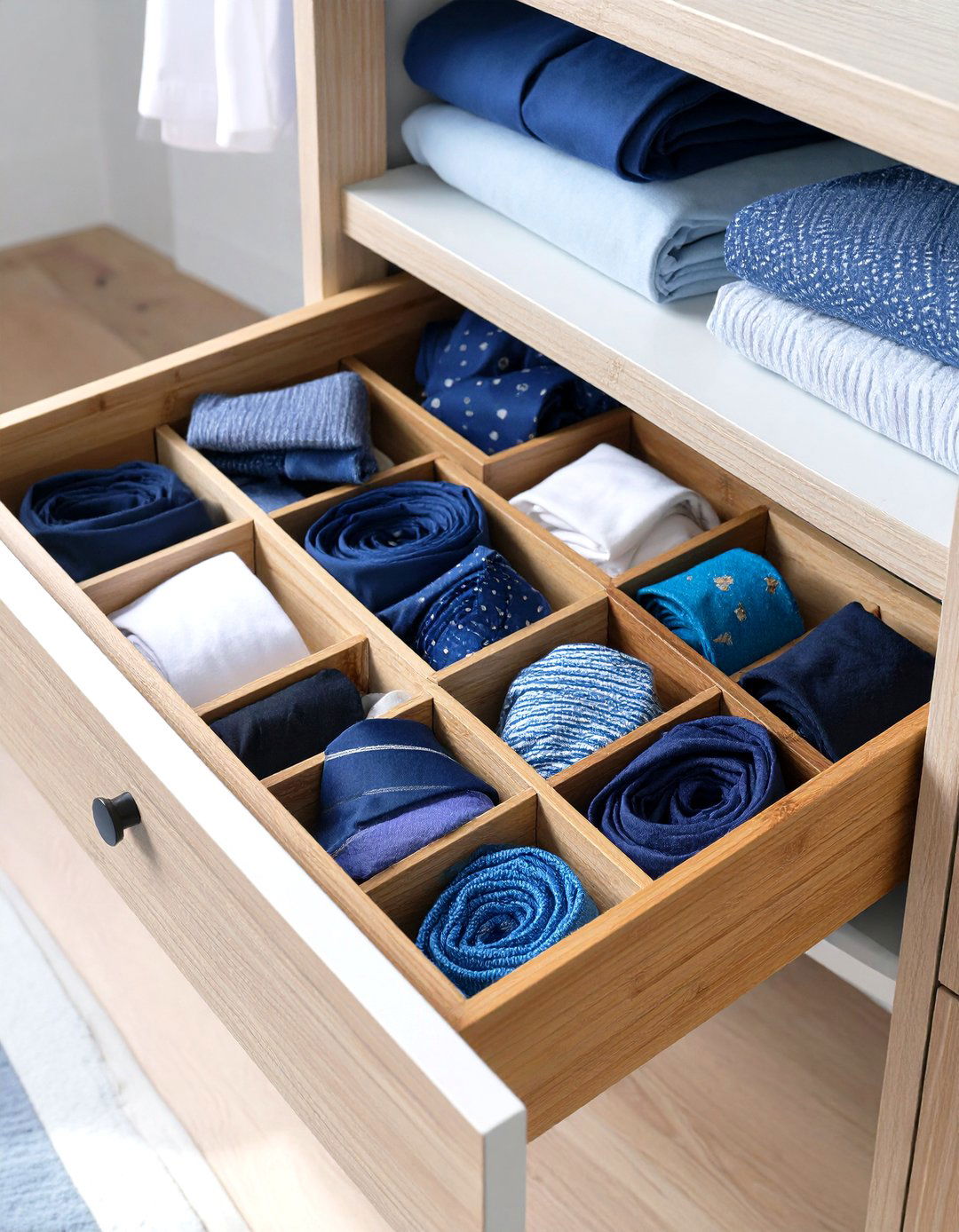 Add Drawer Dividers for Small Items - 30 ways to organize your closet ideas