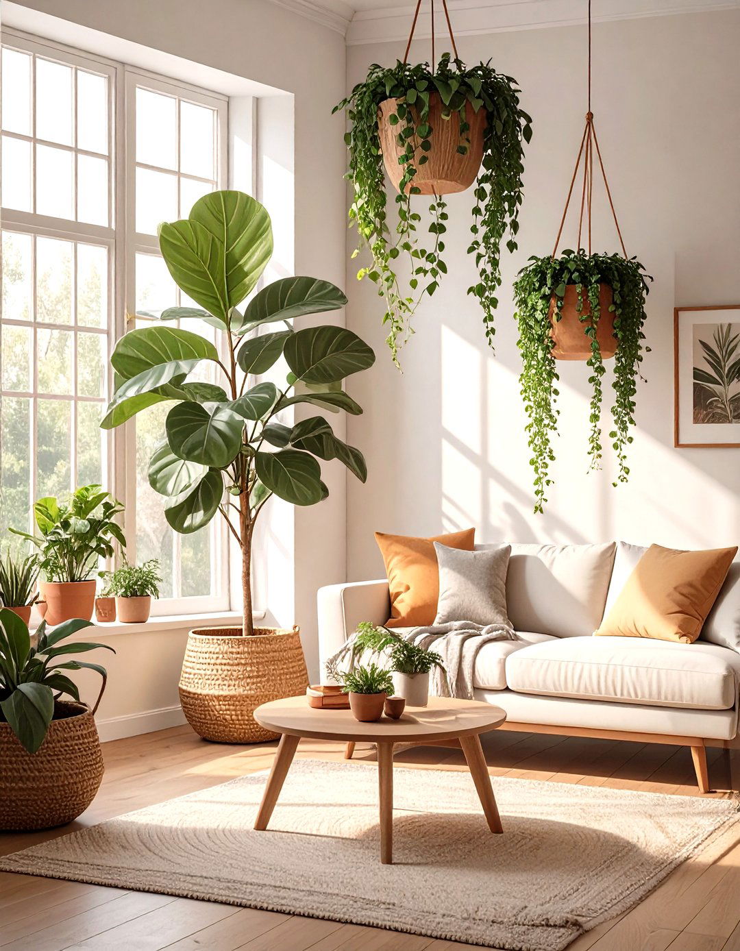 Add Plants for a Touch of Nature - 30 tiny living room ideas