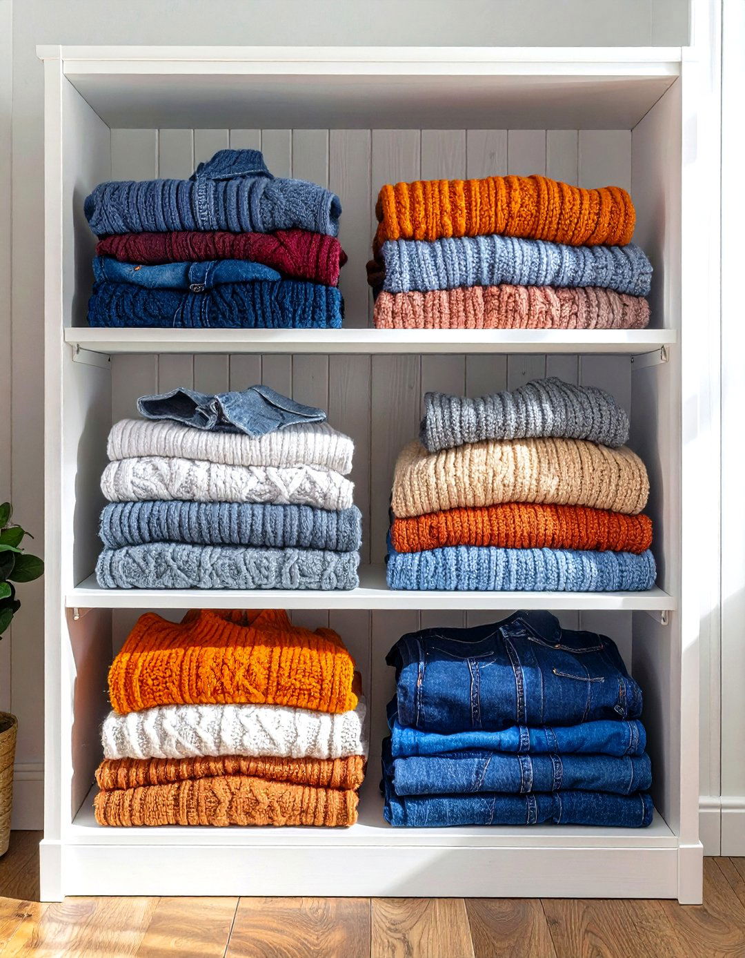 Add Shelf Dividers to Keep Stacks Neat - 30 small closet organizer ideas