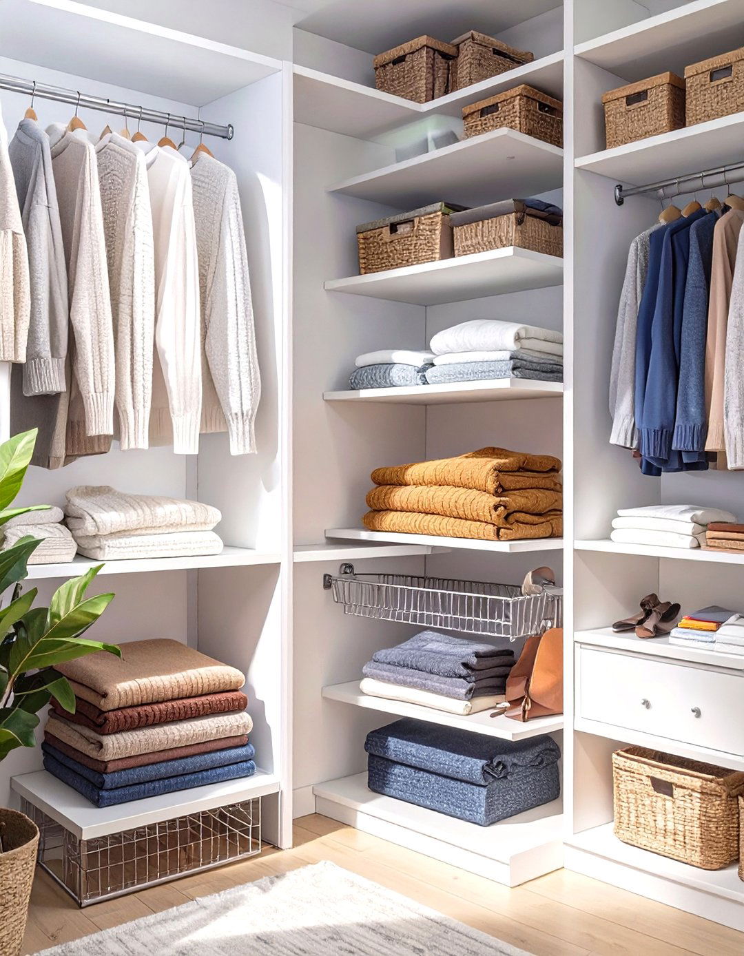 Add Shelf Risers to Double Shelf Space - 30 small closet storage ideas