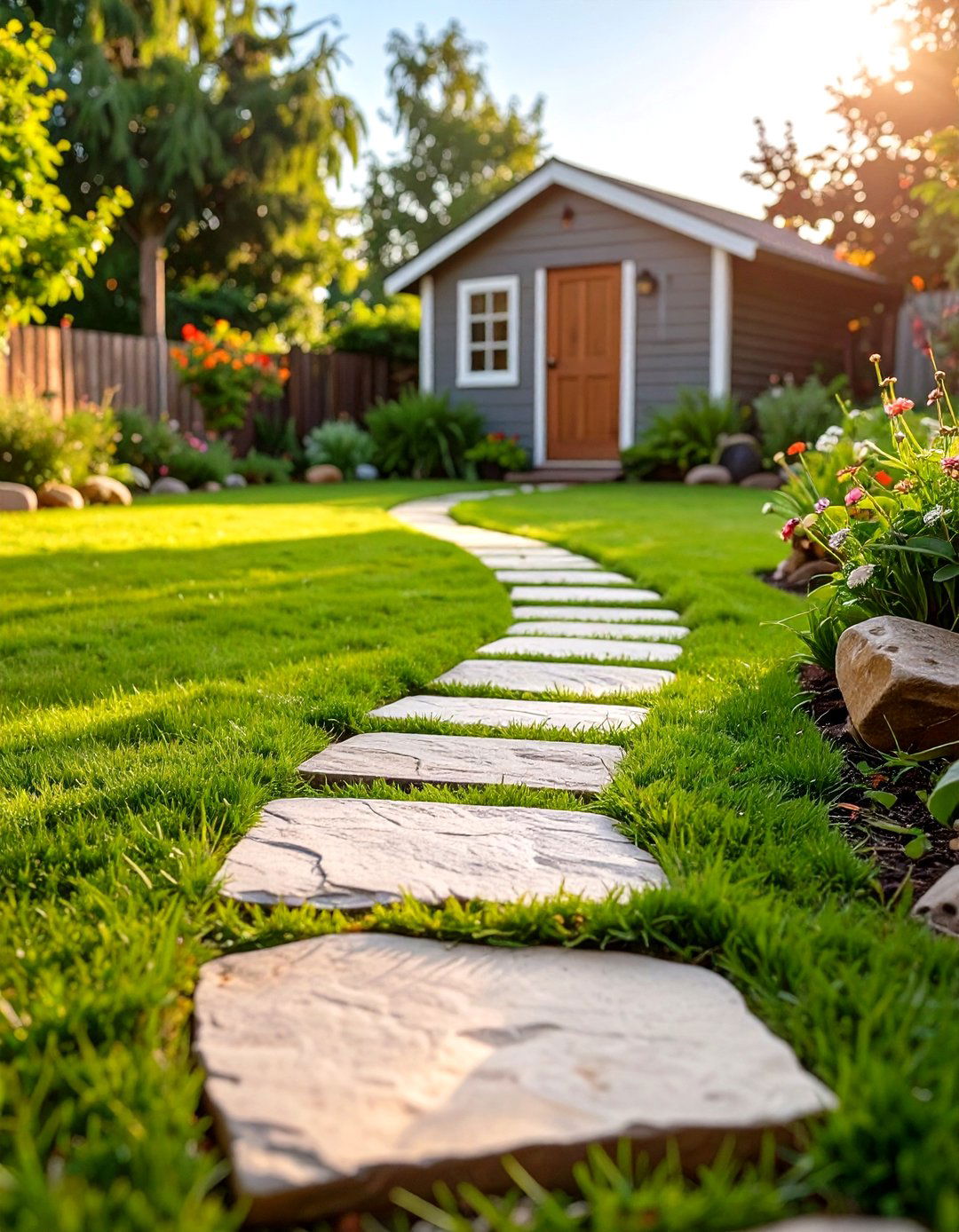 Add Stepping Stones - 30 simple backyard landscaping ideas