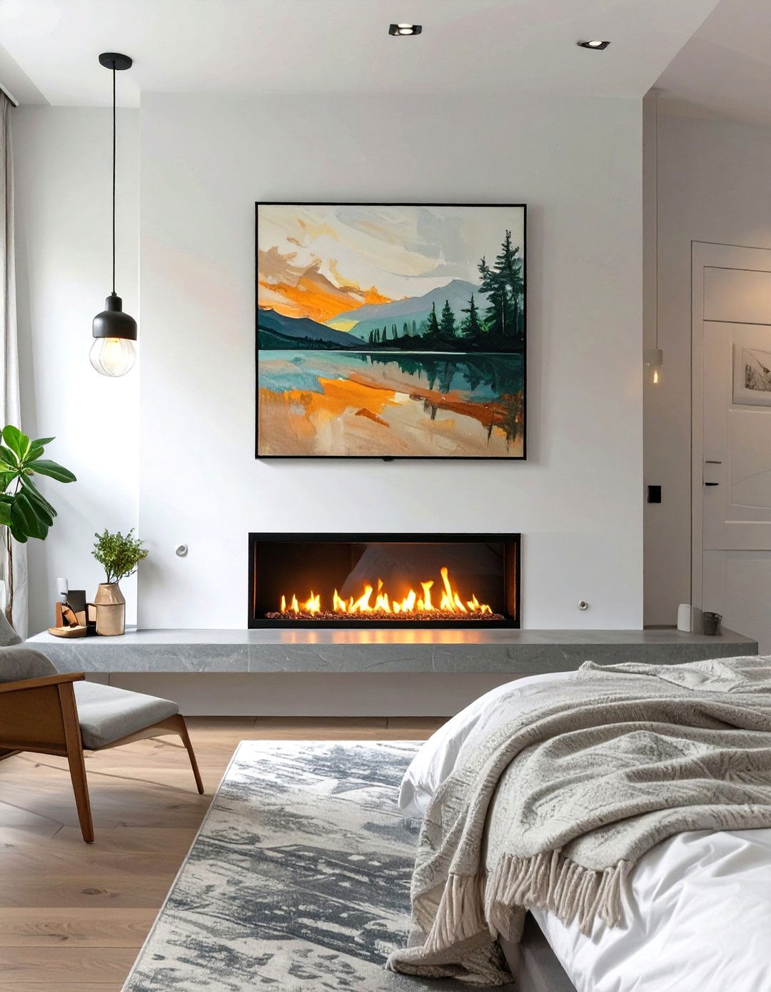 Add a Fireplace Feature - 30 ways to spice up the bedroom ideas