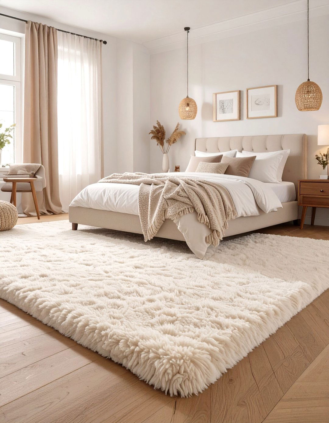 Add a Plush Area Rug - 30 ways to spice up the bedroom ideas