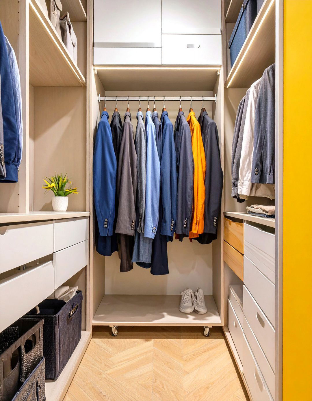 Add a Pull Out Pants Rack - 30 small closet storage ideas