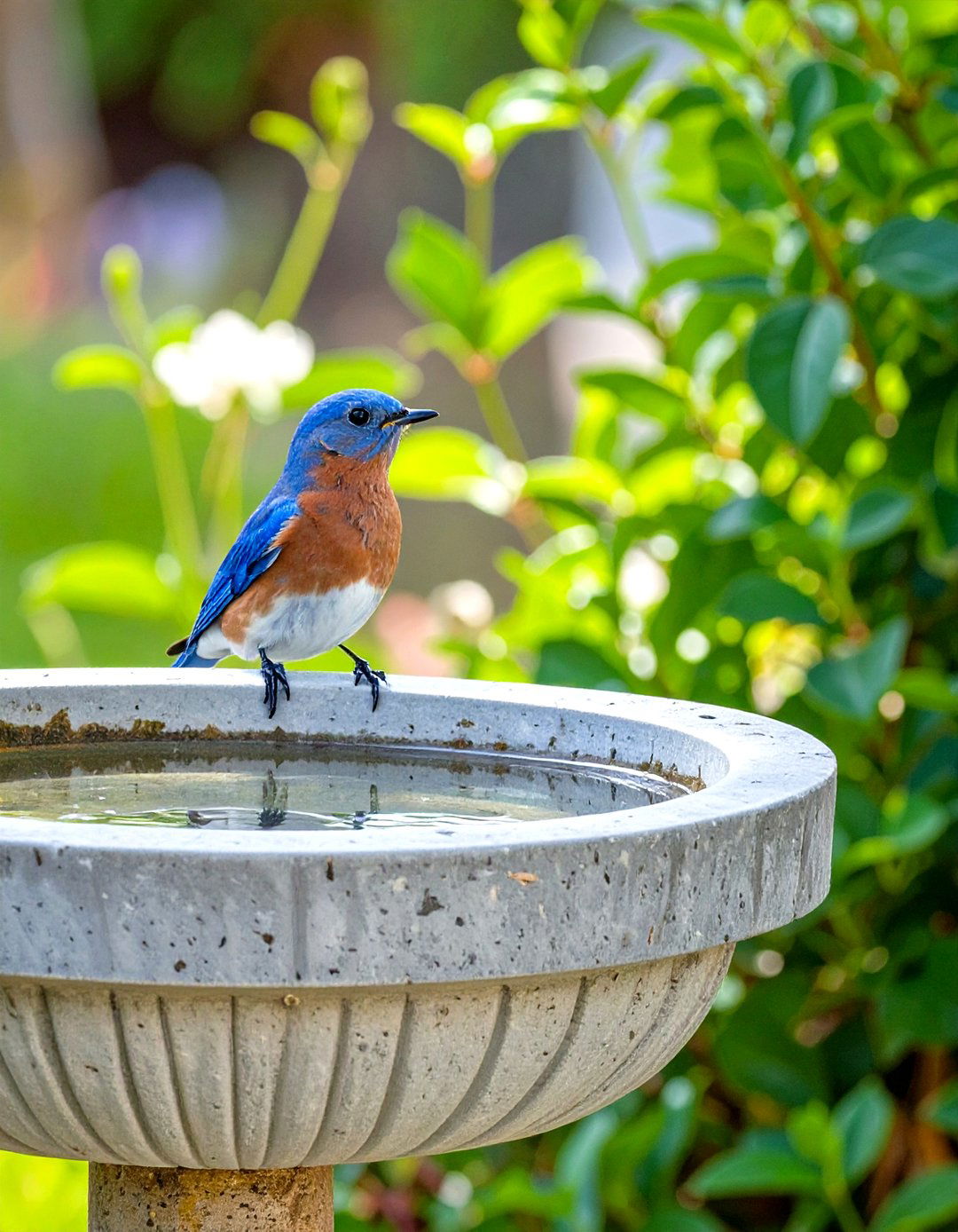 Add a Simple Bird Bath Feature - 30 simple landscaping ideas