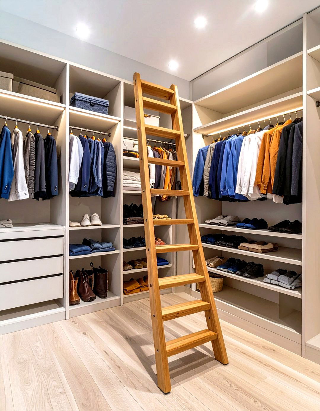 Add a Small Ladder or Step Stool - 30 ways to organize your closet ideas