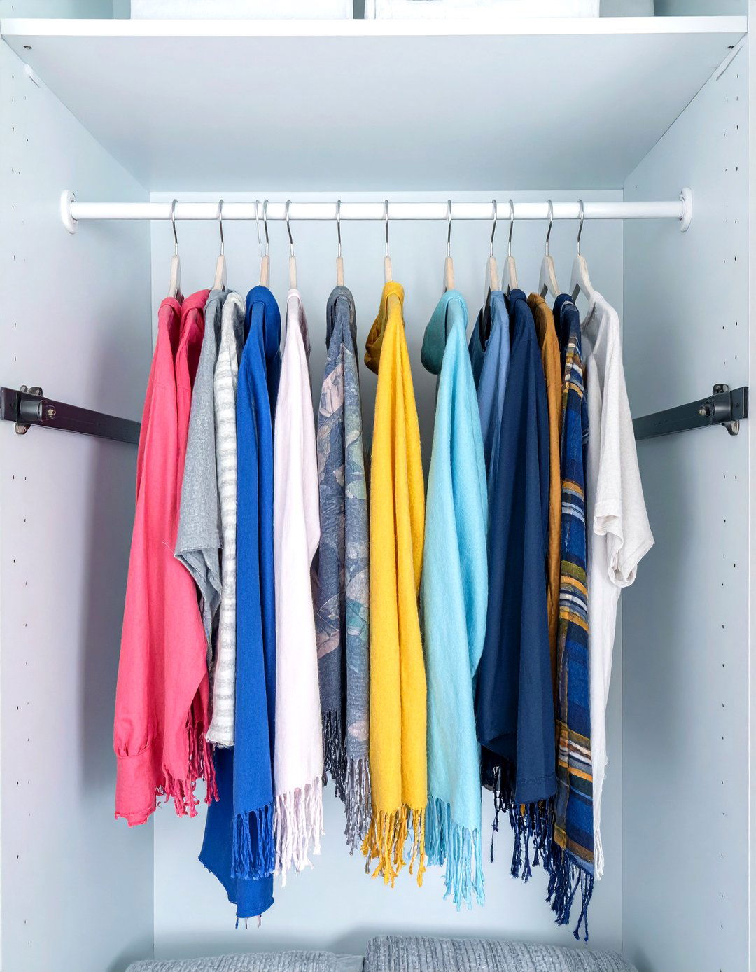 Add a Tension Rod for Extra Hanging - 30 small closet ideas for bedroom