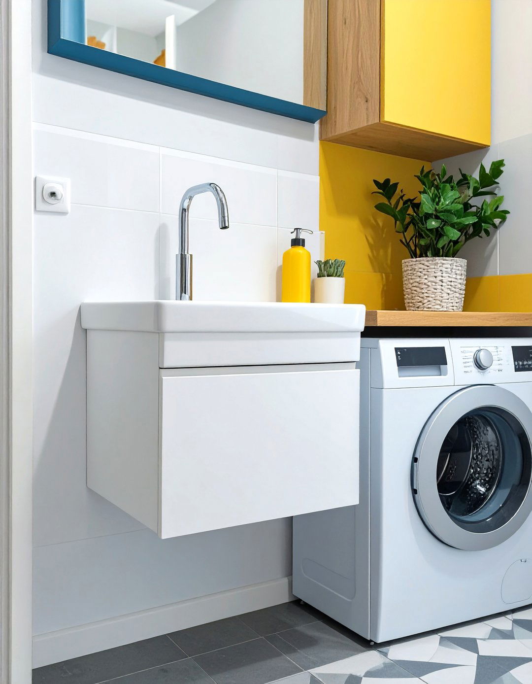 Add a Wall Mounted Utility Sink - 30 tiny laundry room ideas