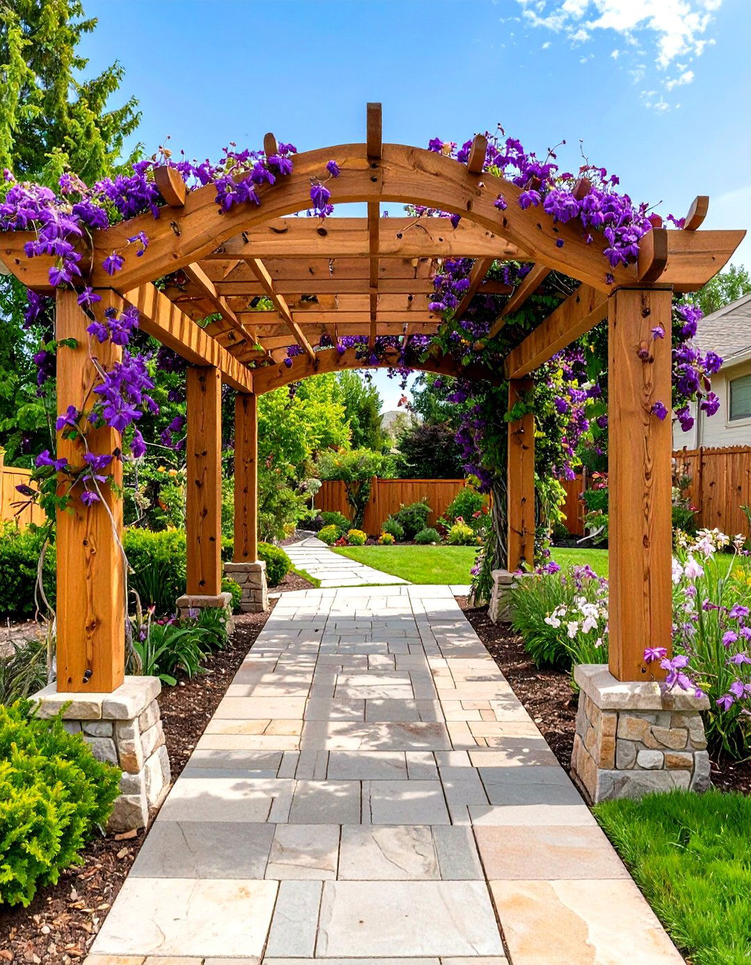 Add an Arbor at the Entrance - 30 simple front yard landscaping ideas