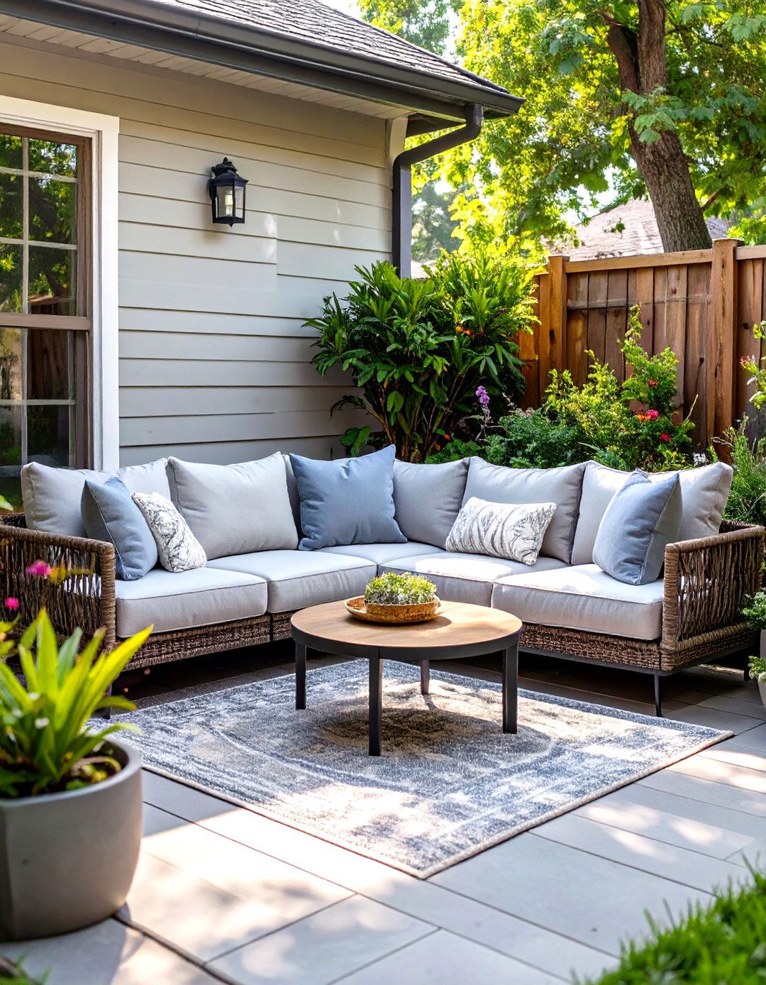 Adding a Pop of Color with Accessories - 30 small backyard patio ideas